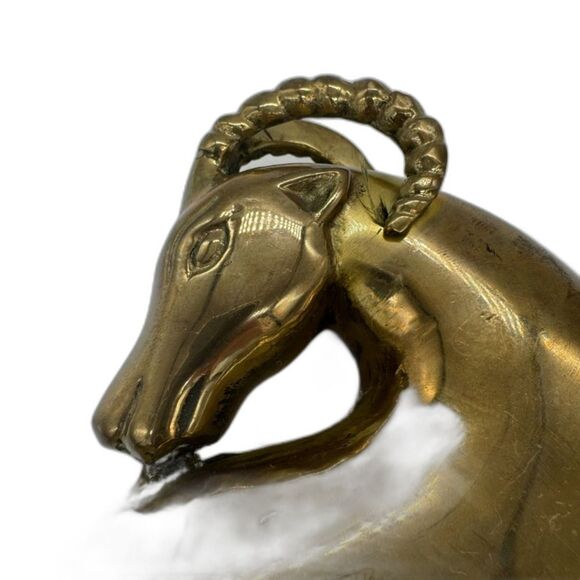 Dolbi Brass 2-Piece Dish Ram Sheep Wildlife Jewelry Dish Ashtray Centerpiece - Picture 5 of 16